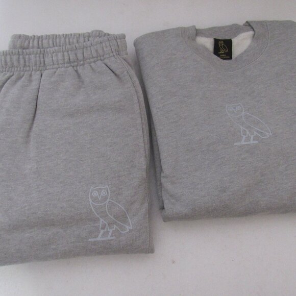 OVO Other - OVO Octobers Very Own Gray 100% Cotton Logo Sweat Tracksuit Size S